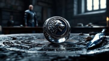 découvrez la bague game of thrones, un authentique symbole de pouvoir et d'allégeance. plongez dans l'univers épique de westeros avec ce bijou emblématique qui représente loyauté et prestige, parfait pour les fans de la série mythique.