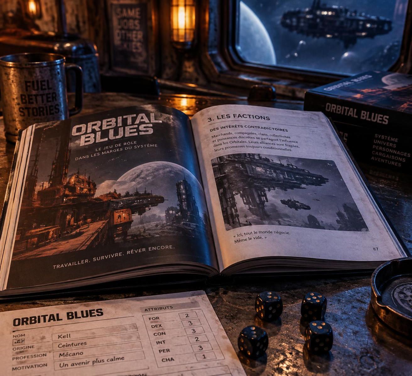 découvrez orbital blues en français, le jeu de rôle space western où aventures galactiques et mélancolie blues se rencontrent.